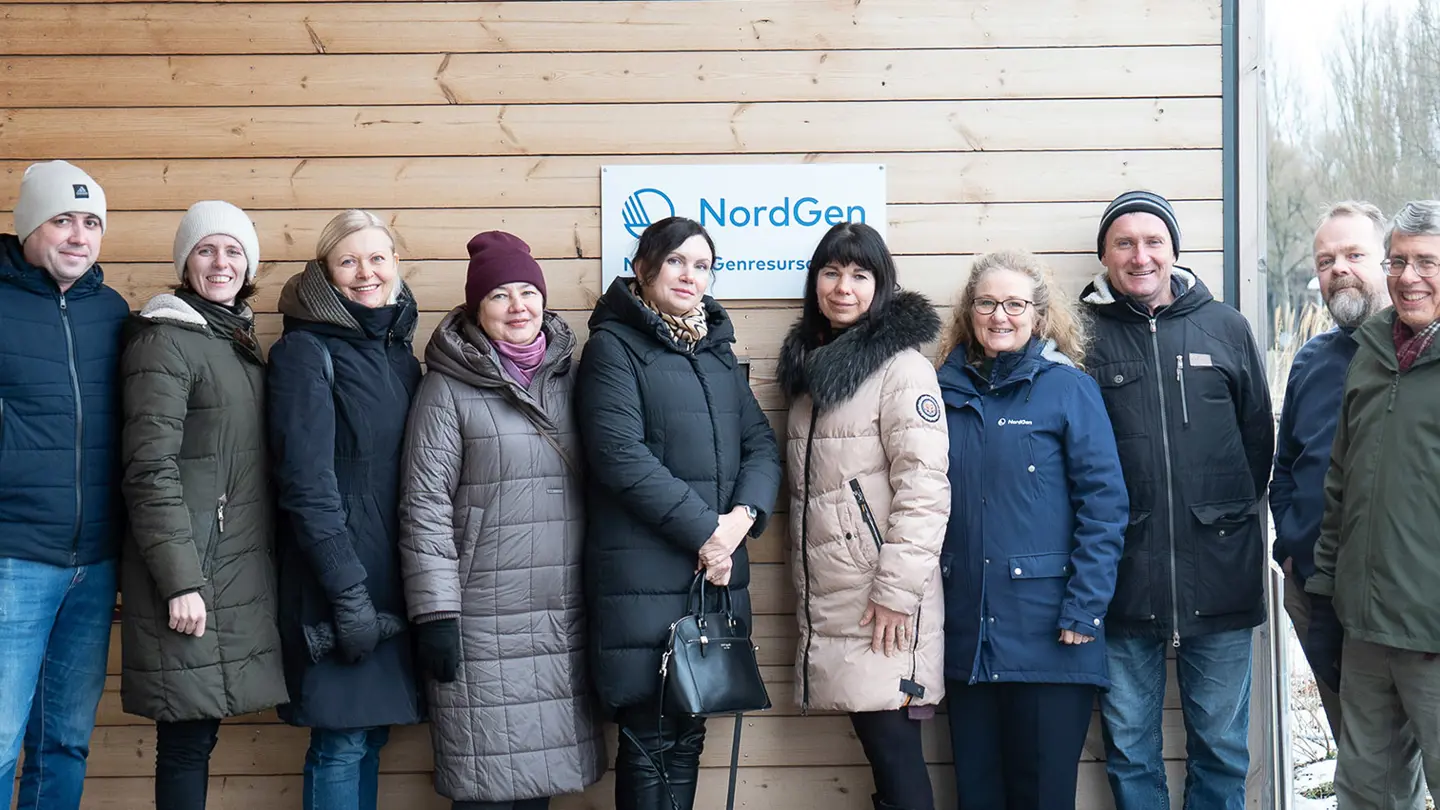 A group of people standing outside.